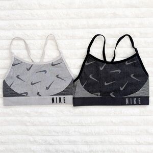 5/20$ NIKE Dri-Fit Sports Bra Bundle of Two Black and Gray Small Girls